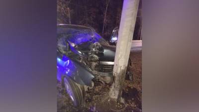 В Рязани пьяный водитель на Renault Logan врезался в фонарный столб