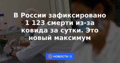 В России зафиксировано 1 123 смерти из-за ковида за сутки. Это новый максимум