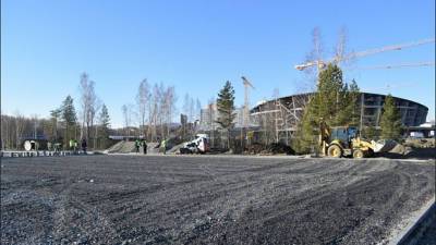 Благоустройство парка около новой ледовой арены в Новосибирске идет с опережением графика