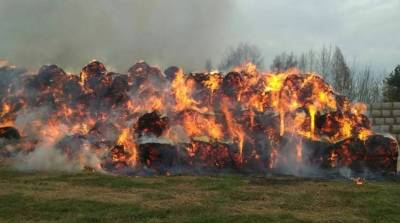 В Шкловском районе огонь уничтожил 280 т соломы