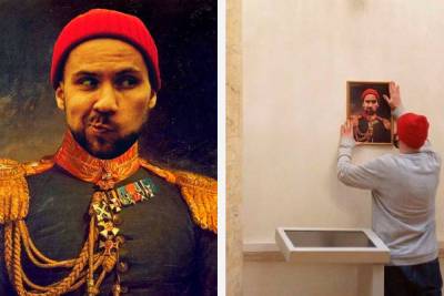 Эрмитаж обвинил в оскорблении защитников Отечества шутника, повесившего свой портрет