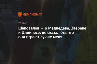 Шаповалов — о Медведеве, Звереве и Циципасе: не сказал бы, что они играют лучше меня