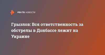 Борис Грызлов - Грызлов: Вся ответственность за обстрелы в Донбассе лежит на Украине - ren.tv - Россия - Украина - Донбасс