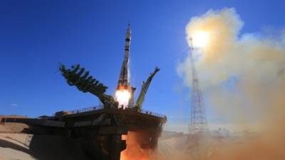 Украшенная хохломой ракета «Союз» стартовала с космодрома Байконур