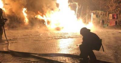 На АЗС в пригороде Харькова взорвался резервуар с газом: сгорели две фуры (ФОТО, ВИДЕО)