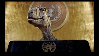 Видео дня: Динозавр сделал важное заявление в ООН