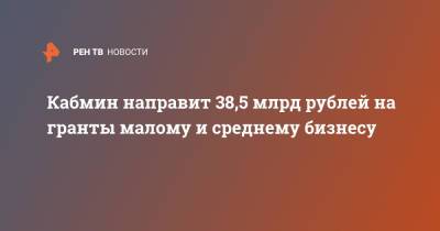 Кабмин направит 38,5 млрд рублей на гранты малому и среднему бизнесу