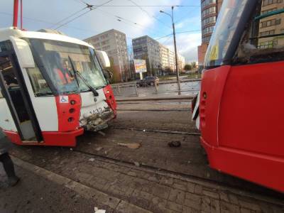 В Петербурге столкнулись два трамвая, 16 человек пострадали