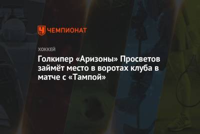 Голкипер «Аризоны» Просветов займёт место в воротах клуба в матче с «Тампой»