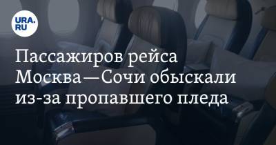 Пассажиров рейса Москва—Сочи обыскали из-за пропавшего пледа