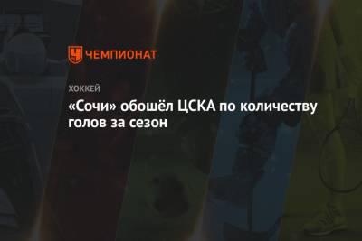 «Сочи» обошёл ЦСКА по количеству голов за сезон