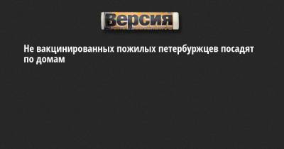 Александр Беглов - Не вакцинированных пожилых петербуржцев посадят по домам - neva.versia.ru - Санкт-Петербург