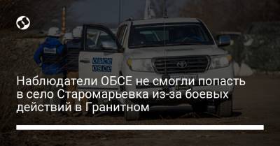 Наблюдатели ОБСЕ не смогли попасть в село Старомарьевка из-за боевых действий в Гранитном