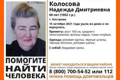 Костромской отряд «ЛизаАлерт» сообщает об успешном завершении поисков 69-летней пенсионерки