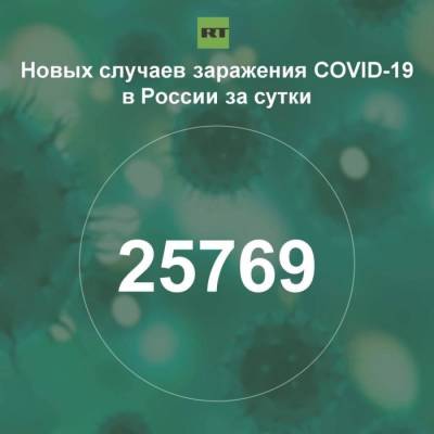 За сутки в России выявили 25 769 случаев инфицирования коронавирусом