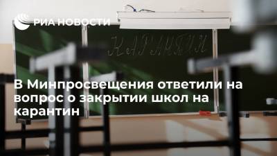 Глава Минпросвещения Кравцов ответил на вопрос об уходе школ на карантин из-за COVID-19