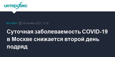 Суточная заболеваемость COVID-19 в Москве снижается второй день подряд