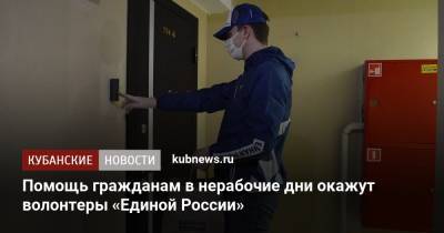 Помощь гражданам в нерабочие дни окажут волонтеры «Единой России»
