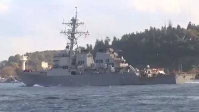 Опубликовано видео прохода эсминца США по Босфору перед учениями НАТО