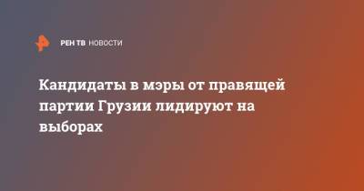 Каха Каладзе - Кандидаты в мэры от правящей партии Грузии лидируют на выборах - ren.tv - Грузия - Тбилиси