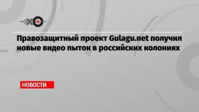 Правозащитный проект Gulagu.net получил новые видео пыток в российских колониях