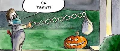 Коронавирус задает тренды: яркие карикатуры про Хэллоуин