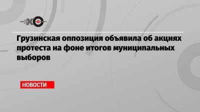 Михаил Саакашвили - Каха Каладзе - Ника Мелия - Грузинская оппозиция объявила об акциях протеста на фоне итогов муниципальных выборов - echo.msk.ru - Грузия - Тбилиси