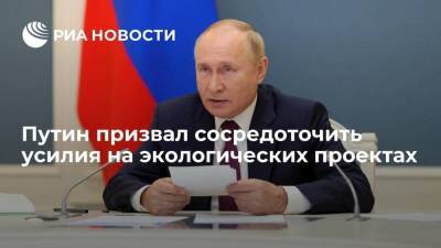 Путин: усилия международного сообщества надо сосредоточить на экологических проектах