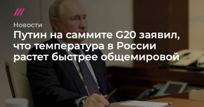 Путин на саммите G20 заявил, что температура в России растет быстрее общемировой