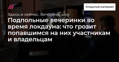 Подпольные вечеринки во время локдауна: что грозит попавшимся на них участникам и владельцам