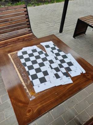 Вандалы испортили инсталляцию и шахматную доску в благоустроенном сквере на Неделина