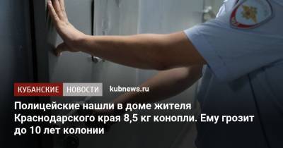 Полицейские нашли в доме жителя Краснодарского края 8,5 кг конопли. Ему грозит до 10 лет колонии