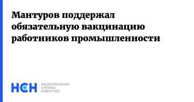 Мантуров поддержал обязательную вакцинацию работников промышленности