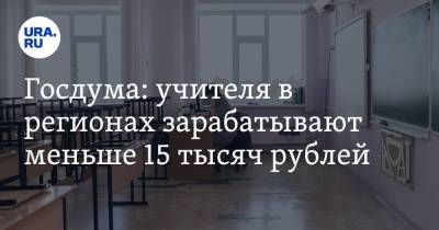 Госдума: учителя в регионах зарабатывают меньше 15 тысяч рублей