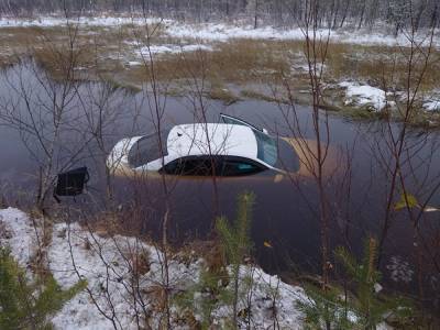 Житель Ноябрьска чудом выжил, утопив машину в кювете по пути на работу