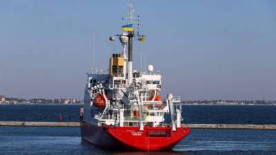 Украинский ледокол «Джеймс Кларк Росс» прибыл в Одессу (видео)