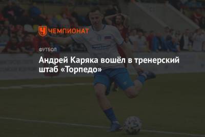 Андрей Каряка вошёл в тренерский штаб «Торпедо»