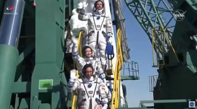 Съемочная группа отправилась на МКС ради первого фильма в космосе