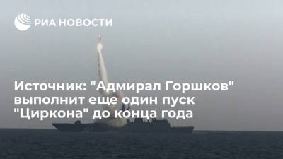 Источник: фрегат "Адмирал Горшков" до конца года выполнит еще один пуск ракеты "Циркон"