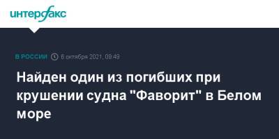 Найден один из погибших при крушении судна "Фаворит" в Белом море