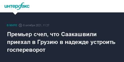 Премьер счел, что Саакашвили приехал в Грузию в надежде устроить госпереворот