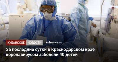 За последние сутки в Краснодарском крае коронавирусом заболели 40 детей