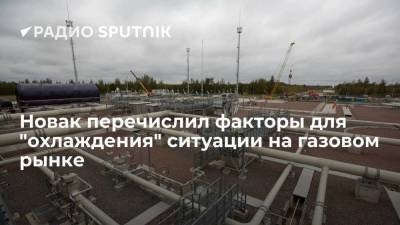 Вице-премьер Новак: прокачка газа по "Севпотоку-2" и доппоставки на бирже в Петербурге могли бы "охладить" ситуацию на рынке газа