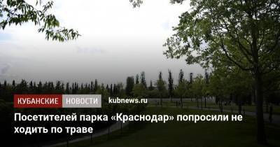 Посетителей парка «Краснодар» попросили не ходить по траве