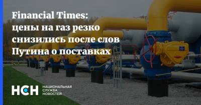 Financial Times: цены на газ резко снизились после слов Путина о поставках