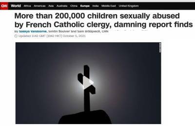 Католические церковники во Франции изнасиловали более 200 тысяч детей