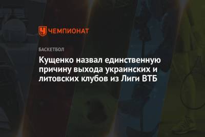 Кущенко назвал единственную причину выхода украинских и литовских клубов из Лиги ВТБ