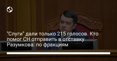 "Слуги" дали только 215 голосов. Кто помог СН отправить в отставку Разумкова: по фракциям
