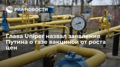 Глава Uniper Маубах назвал заявления Путина об экспорте газа вакциной от роста цен
