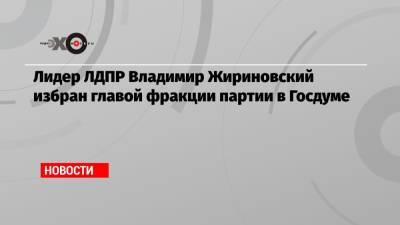 Лидер ЛДПР Владимир Жириновский избран главой фракции партии в Госдуме